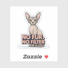 Geen Vacht Geen Filter Sphynx Kat Houding Kunst Sticker
