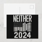 Geen van beide 2024 grappige politieke verkiezinge briefkaart (Voorkant / Achterkant)