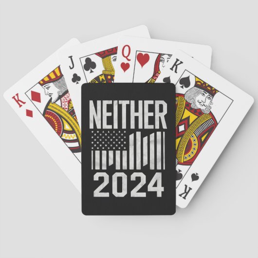 Geen van beide 2024 grappige politieke verkiezinge pokerkaarten (Achterkant)