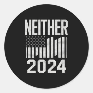 Geen van beide 2024 grappige politieke verkiezinge ronde sticker