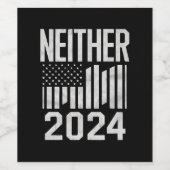 Geen van beide 2024 grappige politieke verkiezinge wijn etiket (Enkel label)