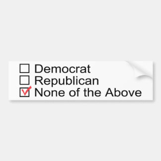 Geen van bovenstaande bumperstickers