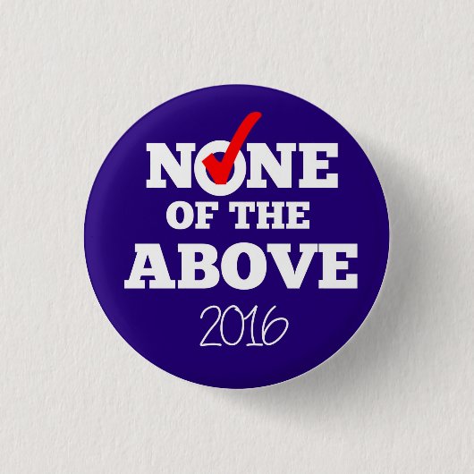 GEEN VAN DE BOVENSTAANDE Button VAN 2016 (Voorkant)