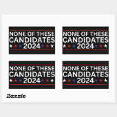 Geen van deze kandidaten 2024 grappige sarcastisch rechthoekige sticker (Vel)
