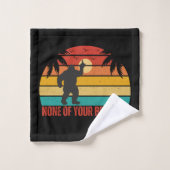 Geen van je bijenwas Bigfoot middelvinger Bad Handdoek (Wasdoekje)