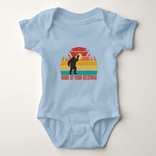 Geen van je bijenwas Bigfoot middelvinger blauw Romper