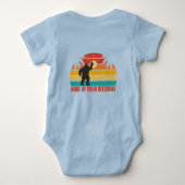 Geen van je bijenwas Bigfoot middelvinger blauw Romper (Achterkant)