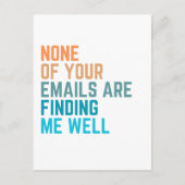 Geen van je e-mails, grappige collega-gag-geschenk briefkaart (Voorkant)