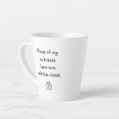 Geen van mijn koffers is ooit weggegaan..." Latte  Latte Mok (Linkerhoek)