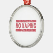Geen Vaping Red Ink Stamp Metalen Ornament (Links)