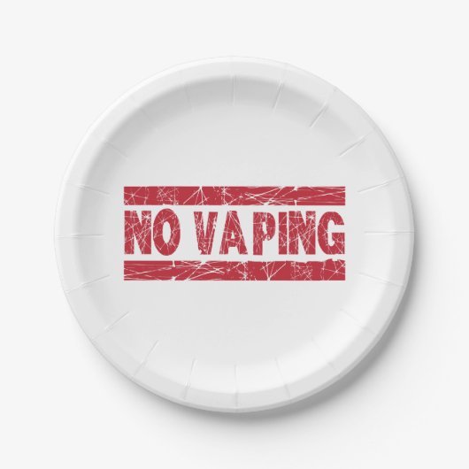 Geen Vaping Red Ink Stamp Papieren Bordje (Voorkant)