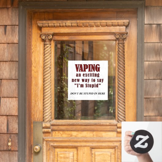 Geen Vaping Sign Window Cling Raamsticker (Huis Deur)