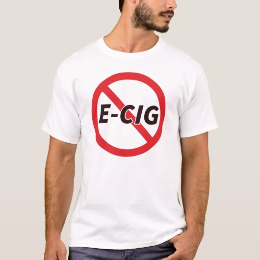 Geen Vaping Toegestaan E-Cig Verbod Symbool T-shirt (Voorkant)
