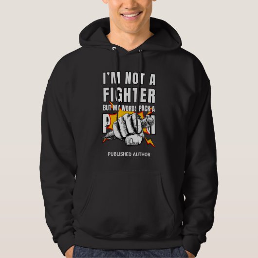 GEEN VECHTER auteur schrijver NaNoWriMo Hoodie (Voorkant)