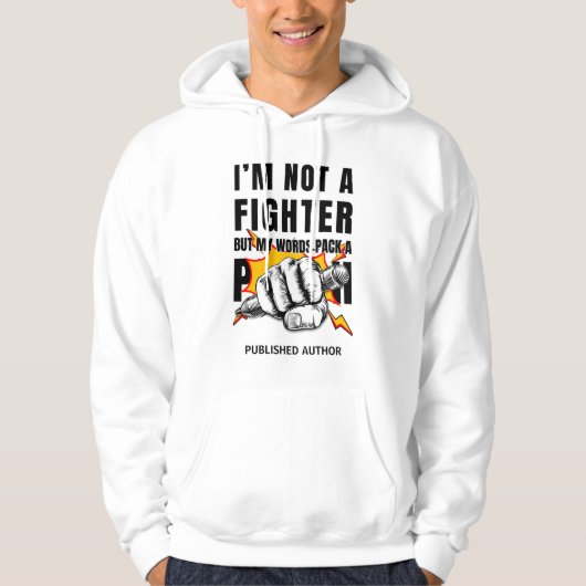 GEEN VECHTER auteur schrijver NaNoWriMo Hoodie (Voorkant)