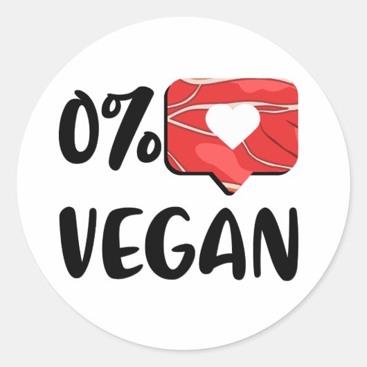 Geen veganist ronde sticker (Voorkant)