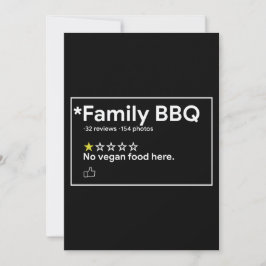 Geen veganistisch eten voor familie BBQ Kaart