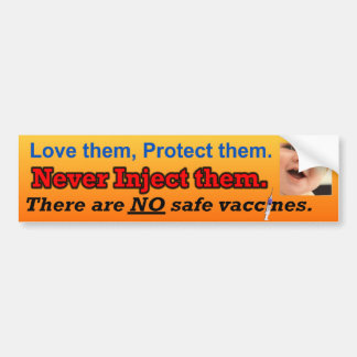 Geen veilige vaccins bumpersticker