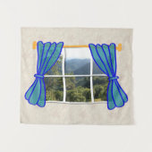 Geen Venster Faux Venster Grappige werkplek Wandkleed (Voorkant (horizontaal))