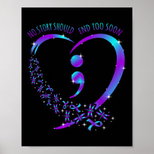 Geen verhaal mag gelukkig eindigen Zelfmoord bewus Poster