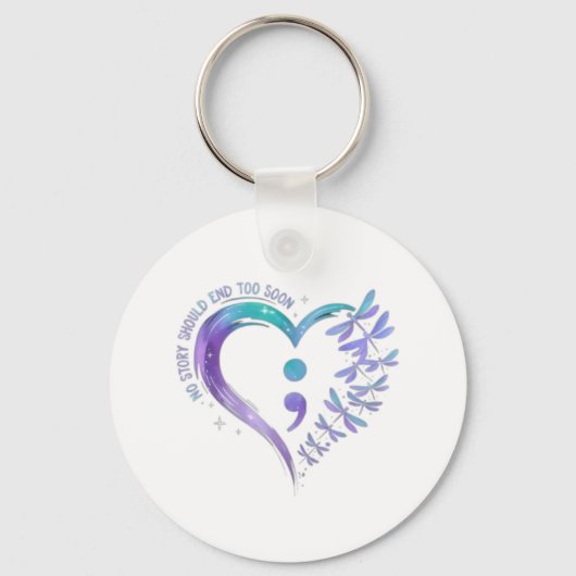 💜 Geen verhaal mag te snel eindigen Sleutelhanger (Voorkant)