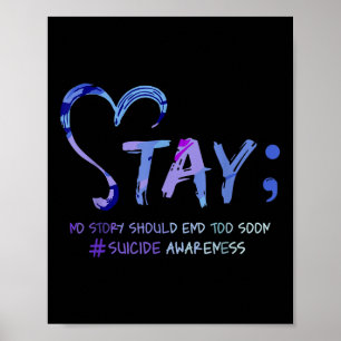 Geen verhaal mag te snel eindigen, zelfmoord Aware Poster