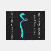 Geen verhaal moet te snel eindigen Suicide Awarene Fleece Deken (Voorkant (Horizontaal))