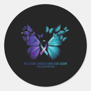 Geen verhaal zou te snel moeten eindigen, maar zel ronde sticker