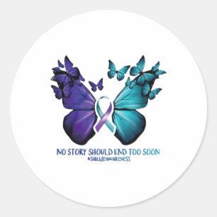 Geen verhaal zou te snel moeten eindigen, maar zel ronde sticker