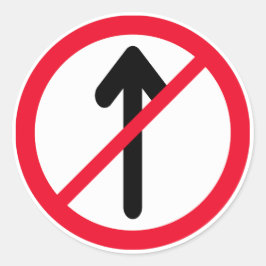 Geen verkeersbord bij binnenkomst | Klassieke rond Ronde Sticker