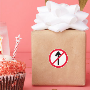 Geen verkeersbord bij binnenkomst   Klassieke rond Ronde Sticker