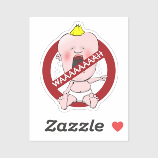 Geen verklikkers! Huil Baby Sticker (Vel)