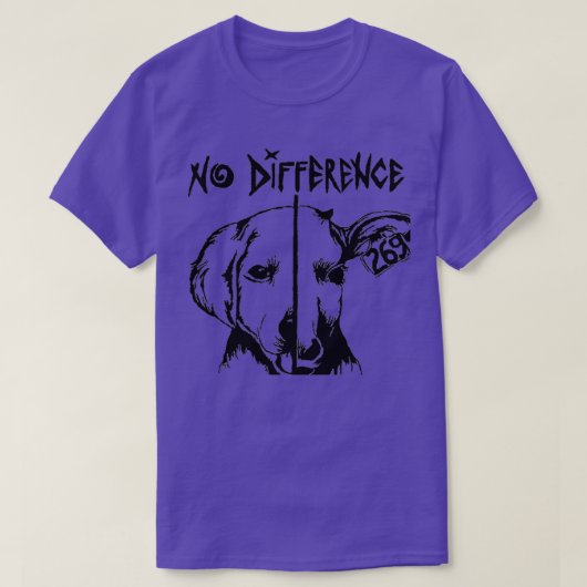 Geen verschil Pro Vegan Vegetarian Dierenvriend Ve T-shirt (Design voorkant)