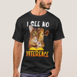 Geen Verschil Zien Vegetarische Koe En Kat T-shirt