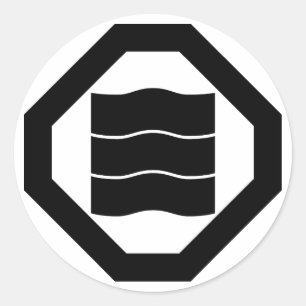 Geen vertaling beschikbaar voor '隅切り角に揺り三' ronde sticker