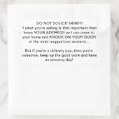 Geen verzoek rechthoekige sticker (Tas)