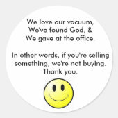 Geen verzoek ronde sticker (Voorkant)