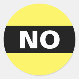 Geen vet, eenvoudig zwart en wit ronde sticker