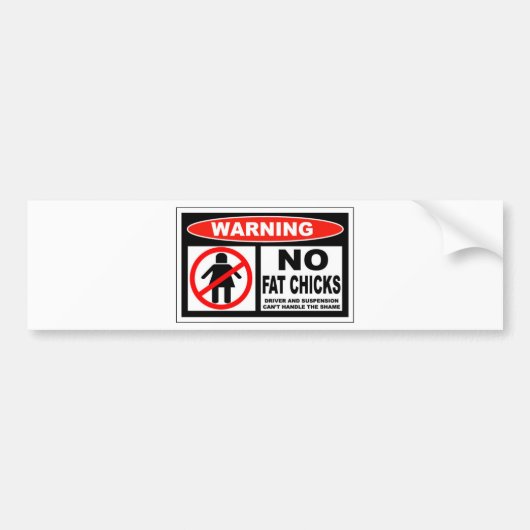 Geen vetkuikens bumpersticker (Voorkant)