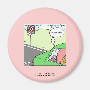 Geen vierkant Zone Hilarious Cartoon Magnet