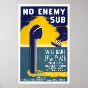 Geen vijandelijke sub - WPA Poster