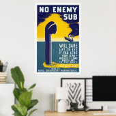 Geen vijandelijke sub - WPA Poster (Thuiskantoor)