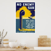 Geen vijandelijke sub - WPA Poster (Keuken)