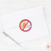 Geen vis of schelpdieren symbool rood allergeen al ronde sticker (Envelop)