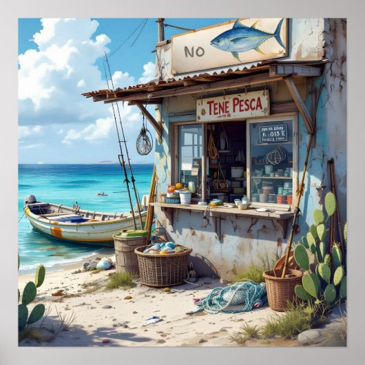 Geen vis vandaag bonaire poster (Voorkant)