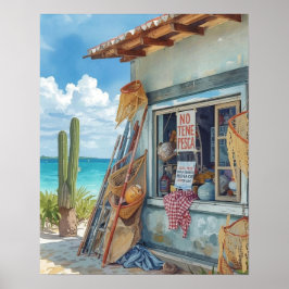 Geen vis vandaag bonaire poster