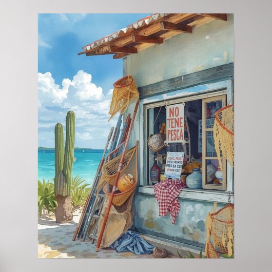 Geen vis vandaag bonaire poster (Voorkant)