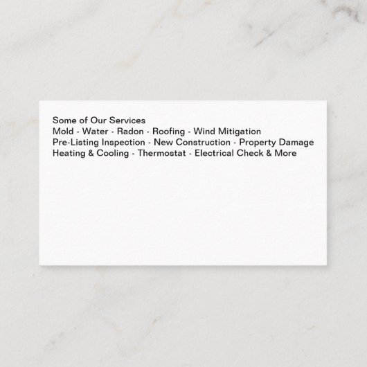 Geen Visitekaartjes van de pijntandartsdienst (Achterkant)