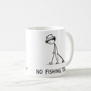 Geen Vissen Vandaag Grappige Verdrietige Stick Fig Koffiemok