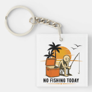 Geen Vissen Vandaag Verdrietige Stickman Visliefhe Sleutelhanger